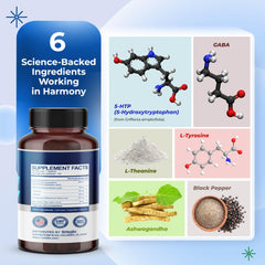One-capsule daily serving for mood, focus, energy and sleep support