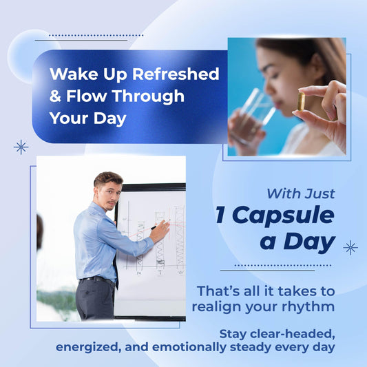 Mood, focus and sleep support 6-in-1 blend graphic for Sotalix supplement