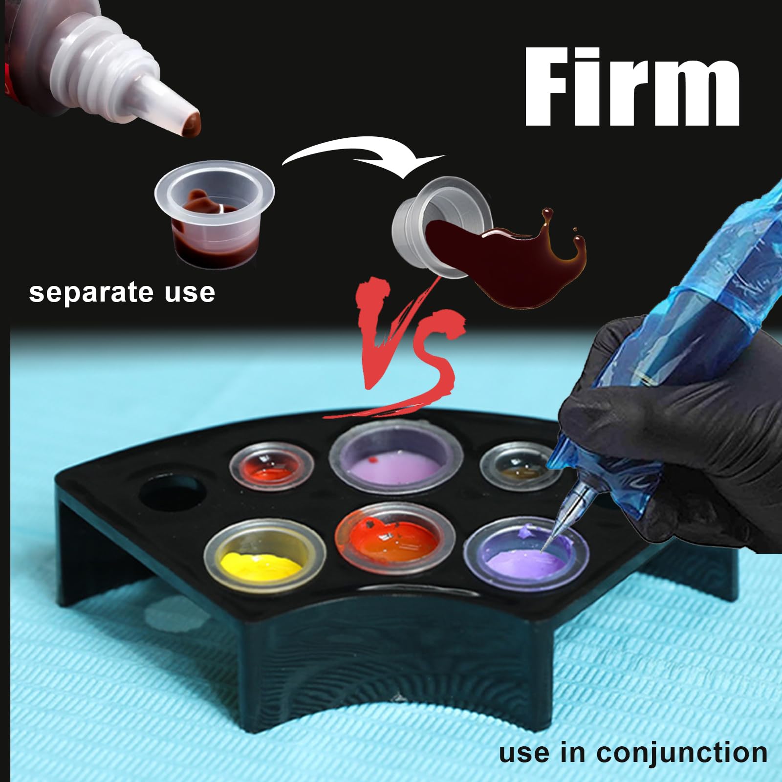 SOTICA 8-hole ink cup holder fits small, medium, and large cups