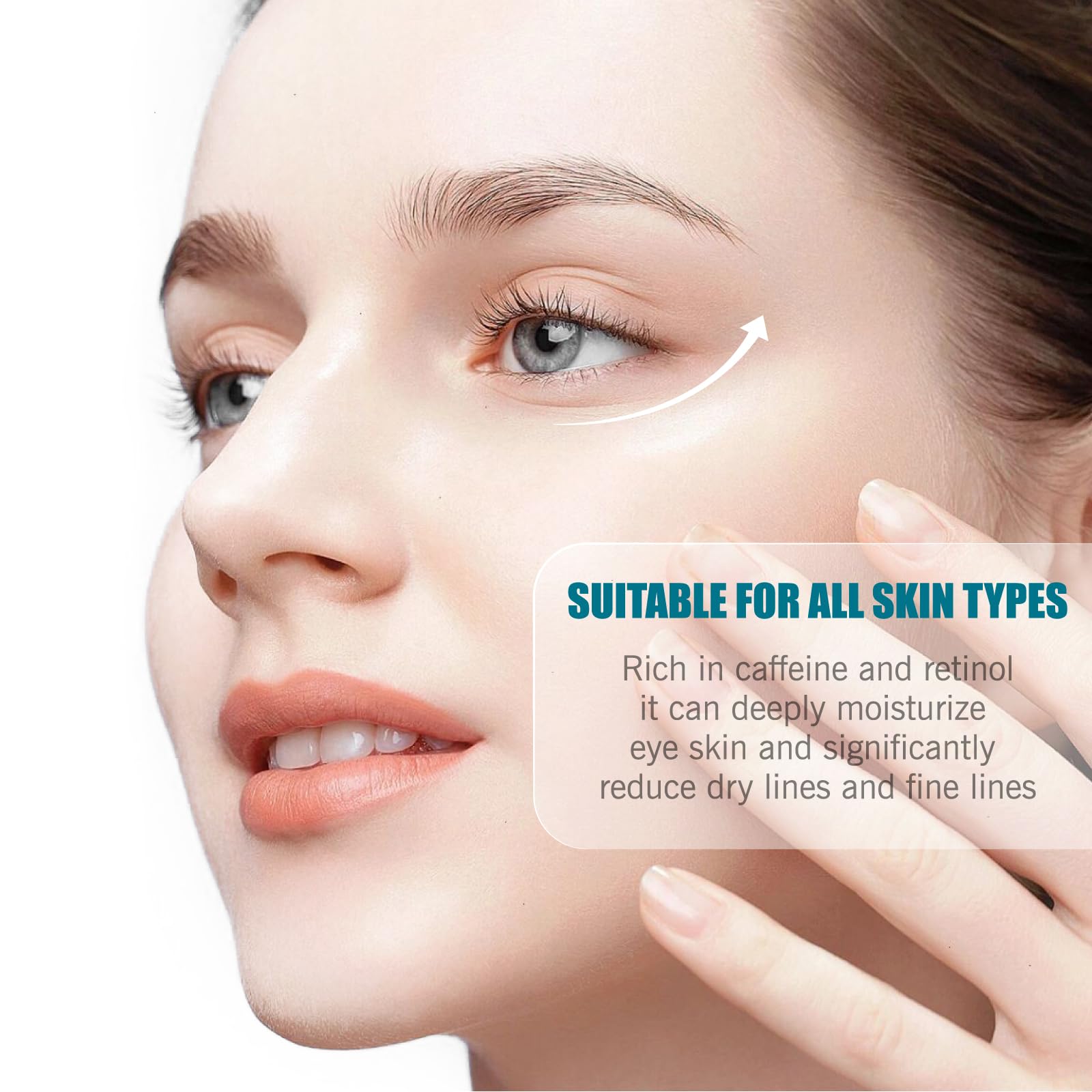 Soulight caffeine eye stick under-eye application demonstrates instant soothing feel