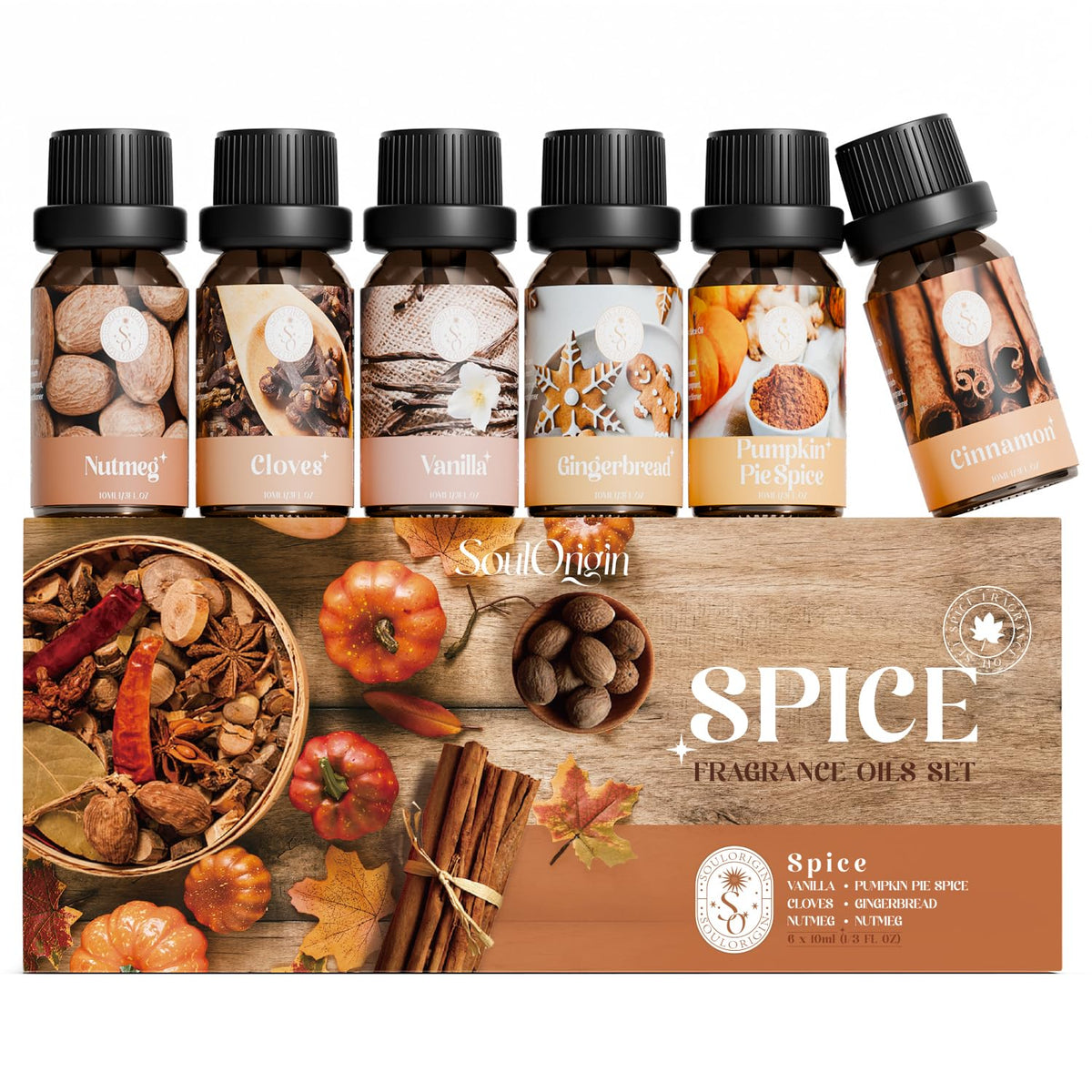 Soulorigin Autumn Spice Essential Oils Set – Cinnamon bottle