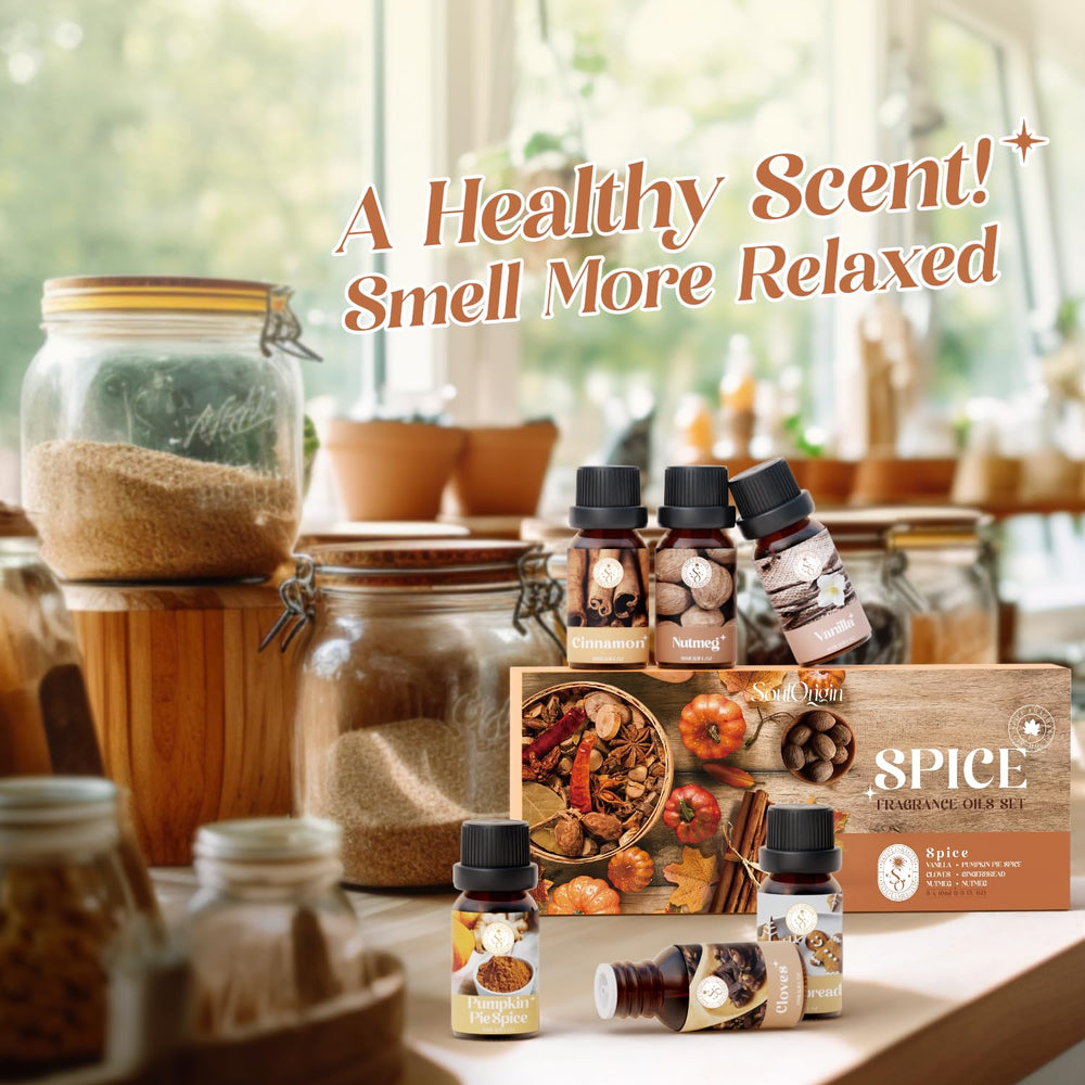 Clove essential oil bottle from Soulorigin set