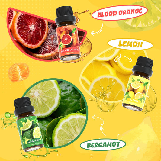 Lemon essential oil bottle from Soulorigin Citrus Oils Set