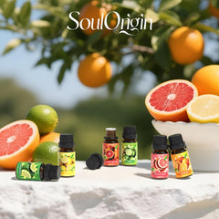 Soulorigin Citrus Oils Set packaging and bottle collection