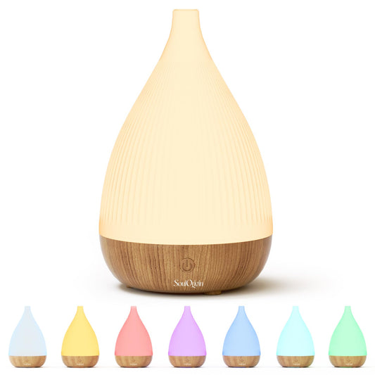 SOULORIGIN Ultrasonic Essential Oil Diffuser with auto shut-off and 8-color night light