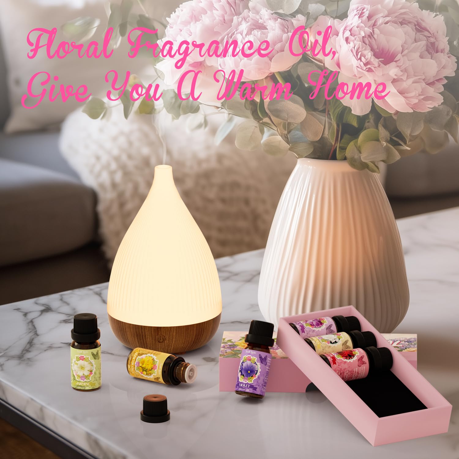 Violet scented essential oil bottle from Soulorigin Floral Oils Set