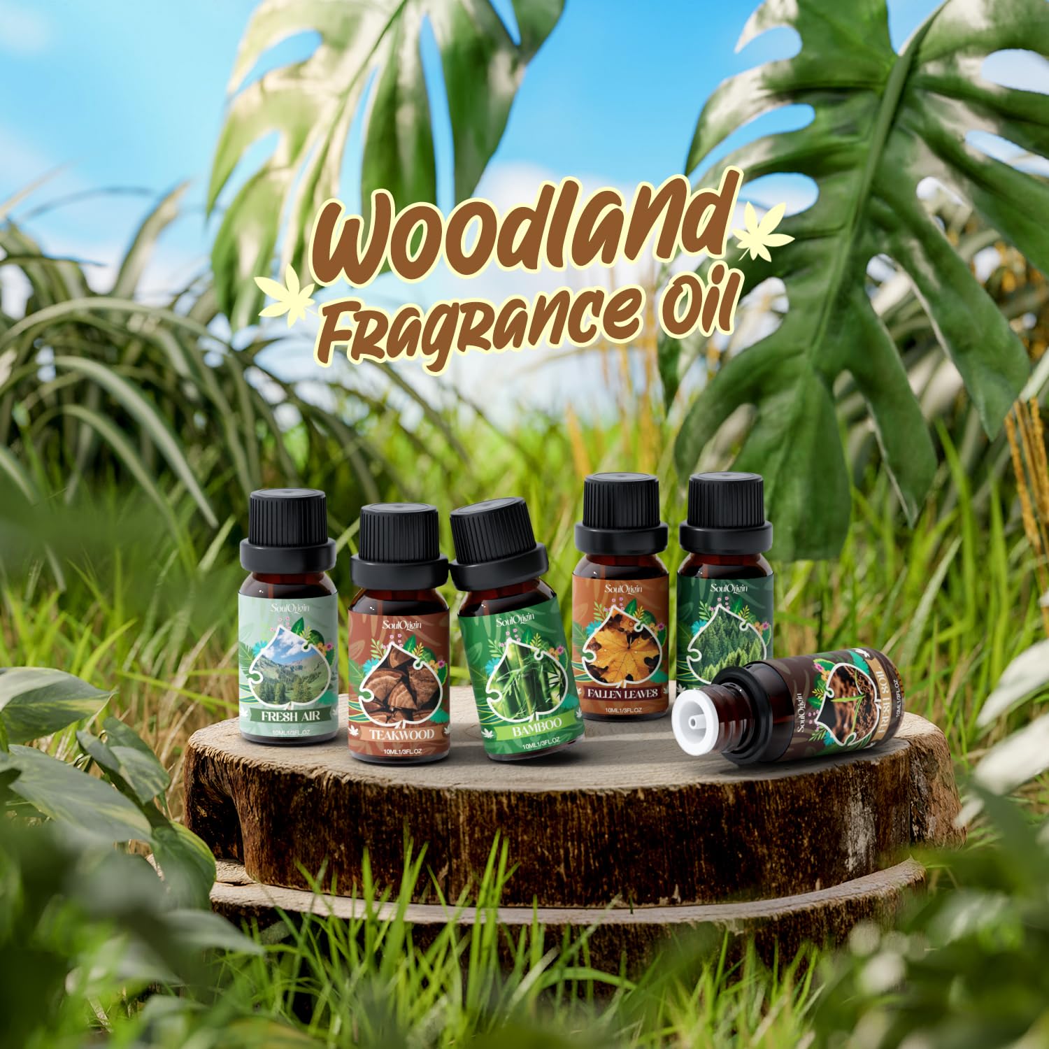 Fallen Leaves fragrance oil bottle from Soulorigin Woodland set