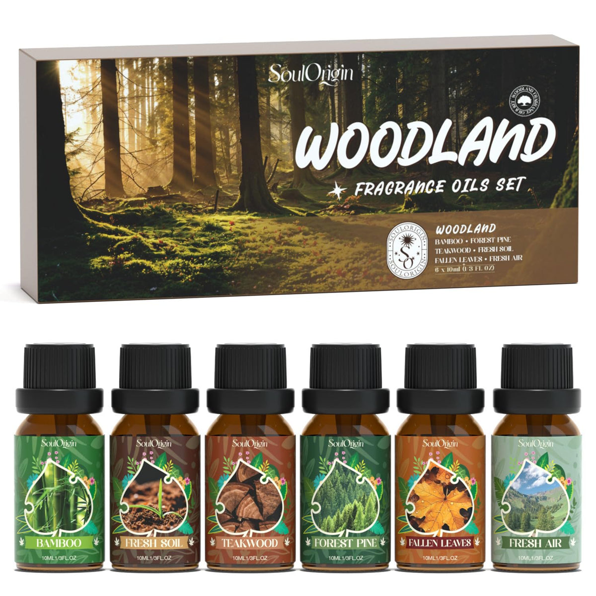 Forest Pine fragrance oil bottle from Soulorigin Woodland set