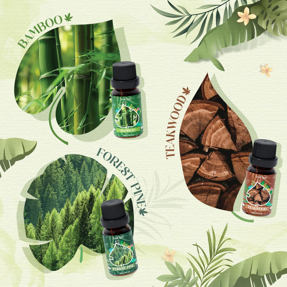 Teak fragrance oil bottle from Soulorigin Woodland set
