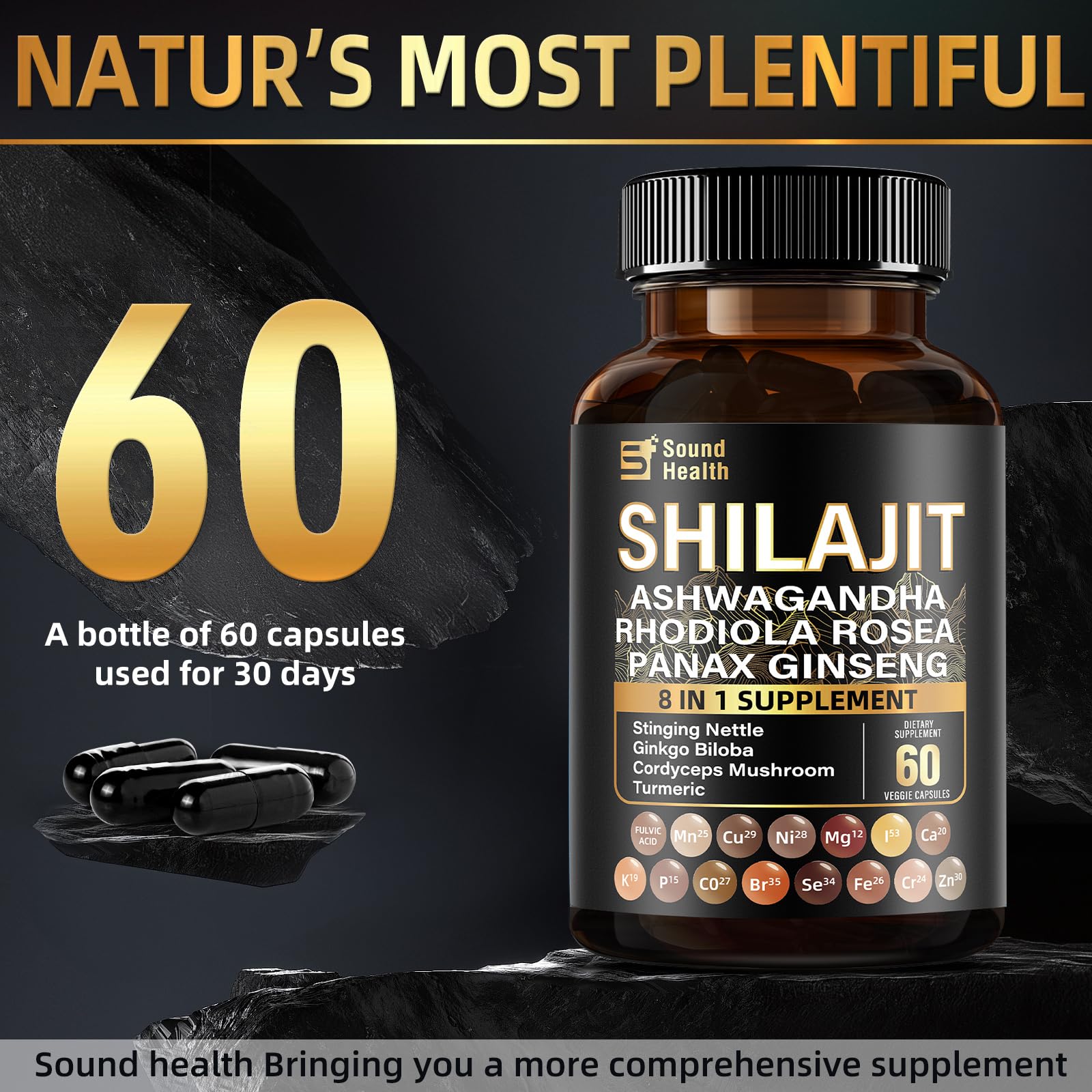 Two bottles of 60 capsules each from SoundHealth
