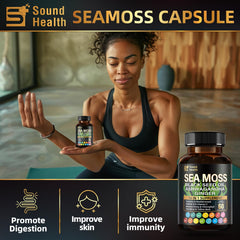 Raw Irish Sea Moss powder and Black Seed Oil capsules