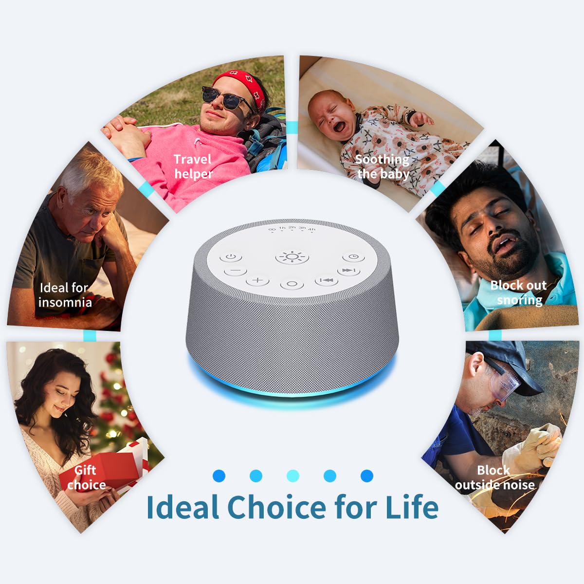 SoundLegend compact-dimensions 4-2x2-1-inches demonstrates space-saving bedside solution.