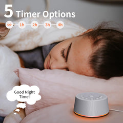 SoundLegend Sleep White Noise Machine features 5 timers for automatic fade-off.