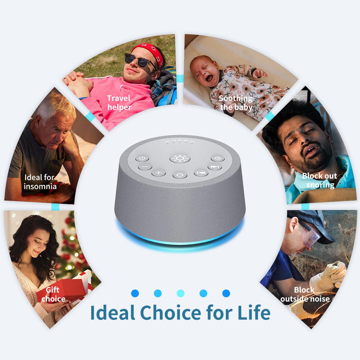 SoundLegend Sleep White Noise Machine simple controls for effortless bedtime use.