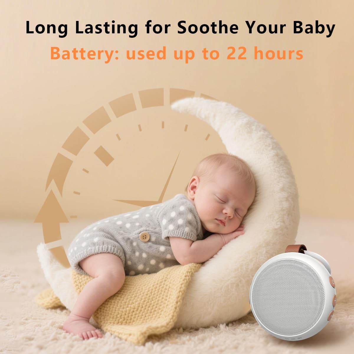SoundMe portable sound machine features four timers for flexible playback.