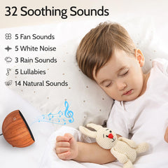SoundMe sleep machine controls closeup showing quick volume and sound selection access.