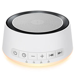 SoundMe sound machine front view showing compact bedside-friendly design for easy use