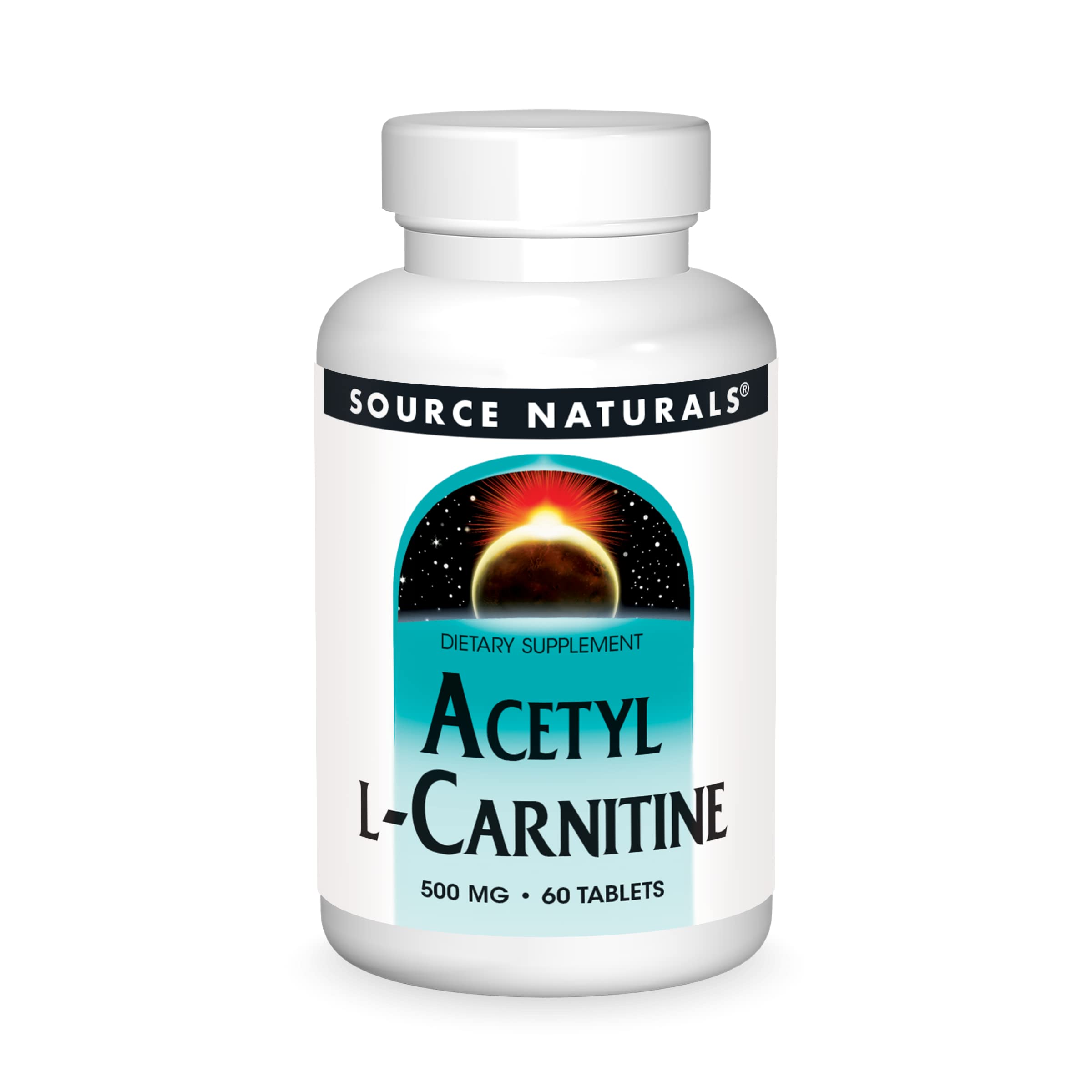 Source Naturals Acetyl L-Carnitine 500mg bottle with 60 tablets