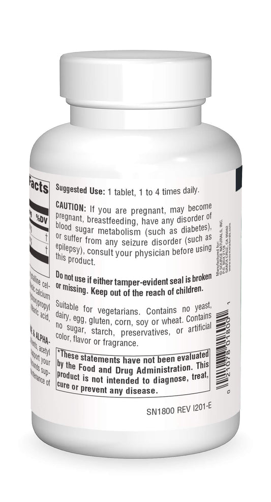 Boxed packaging and bottle of Source Naturals supplement