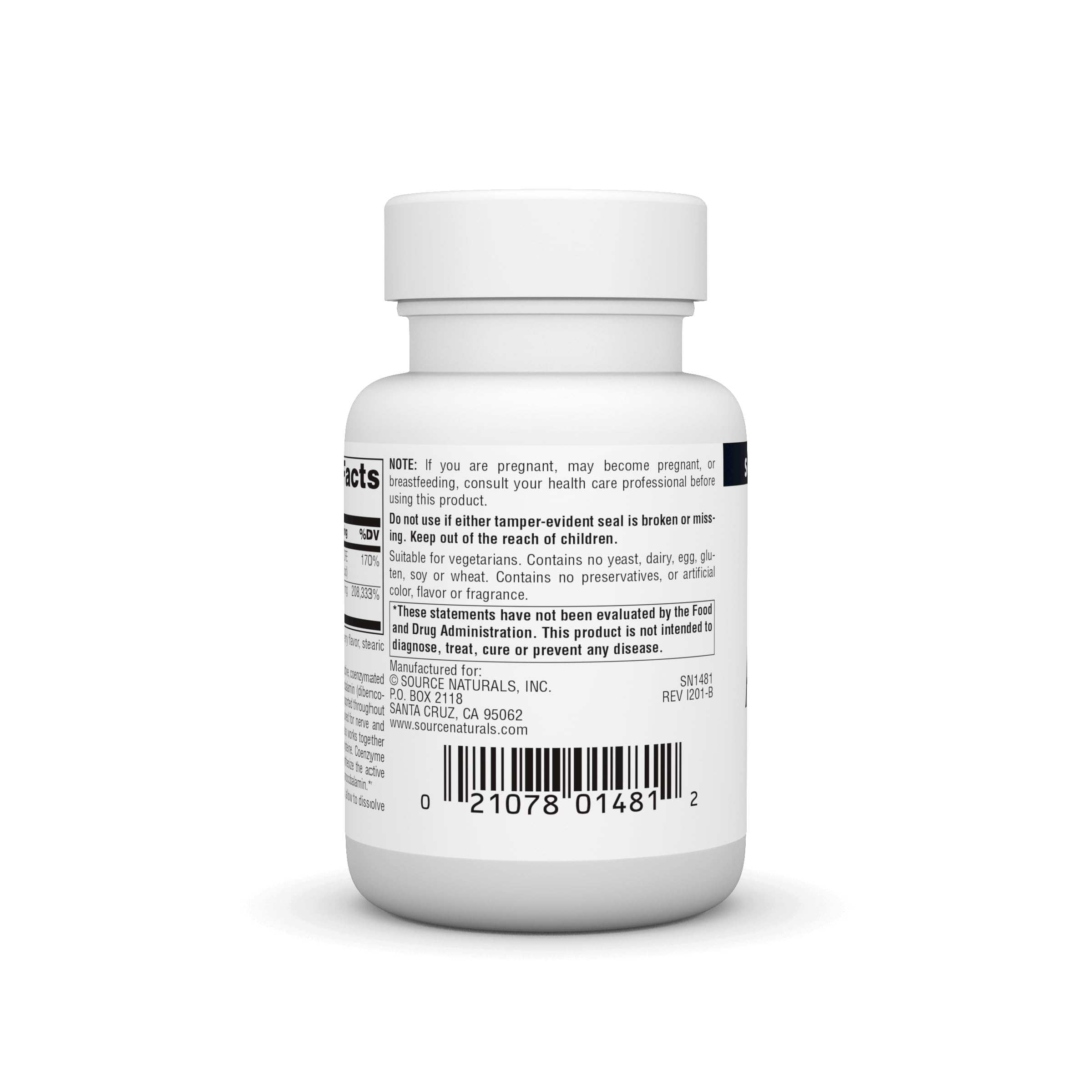 Ingredients and allergen information on label