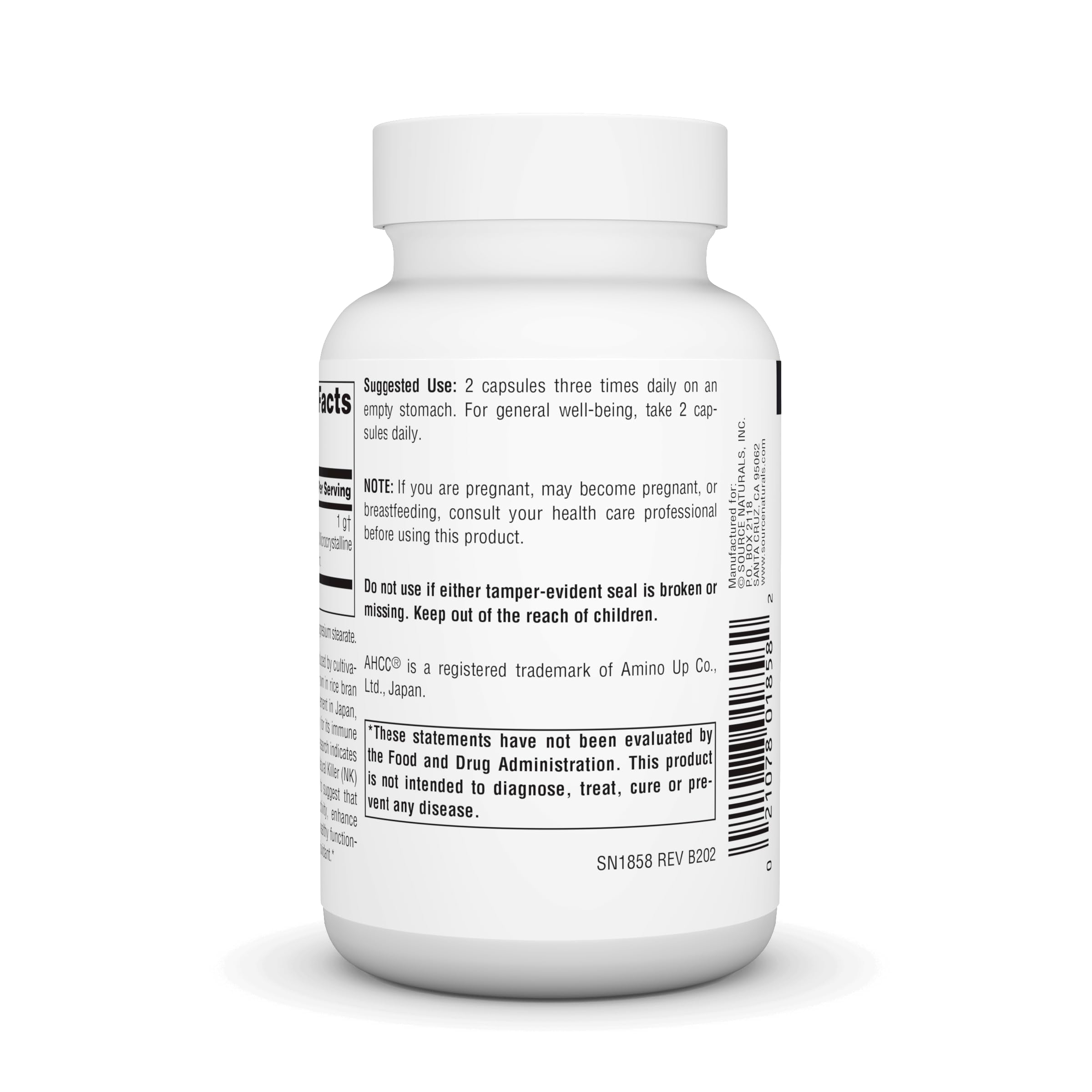 AHCC 500mg label and branding