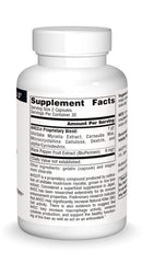 AHCC mushroom blend label highlighting polysaccharides, glycoproteins and minerals