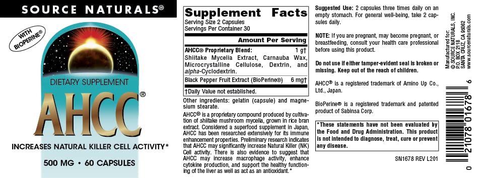 Suggested use and product information on label