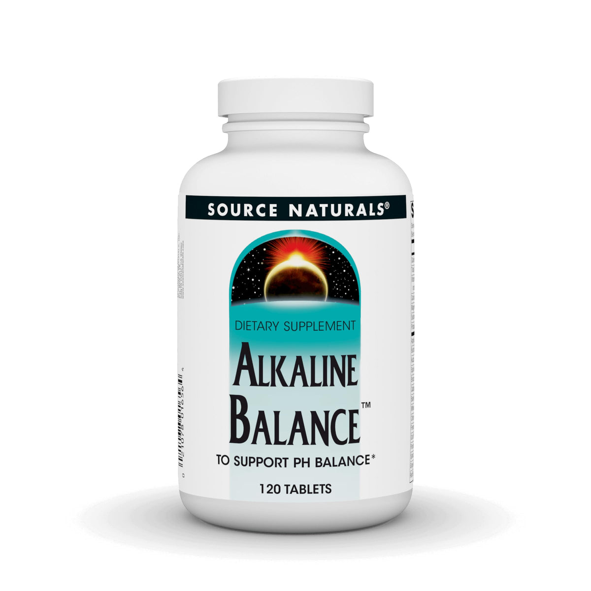 Bottle of Source Naturals Alkaline Balance to Support pH Balance 120 tablets