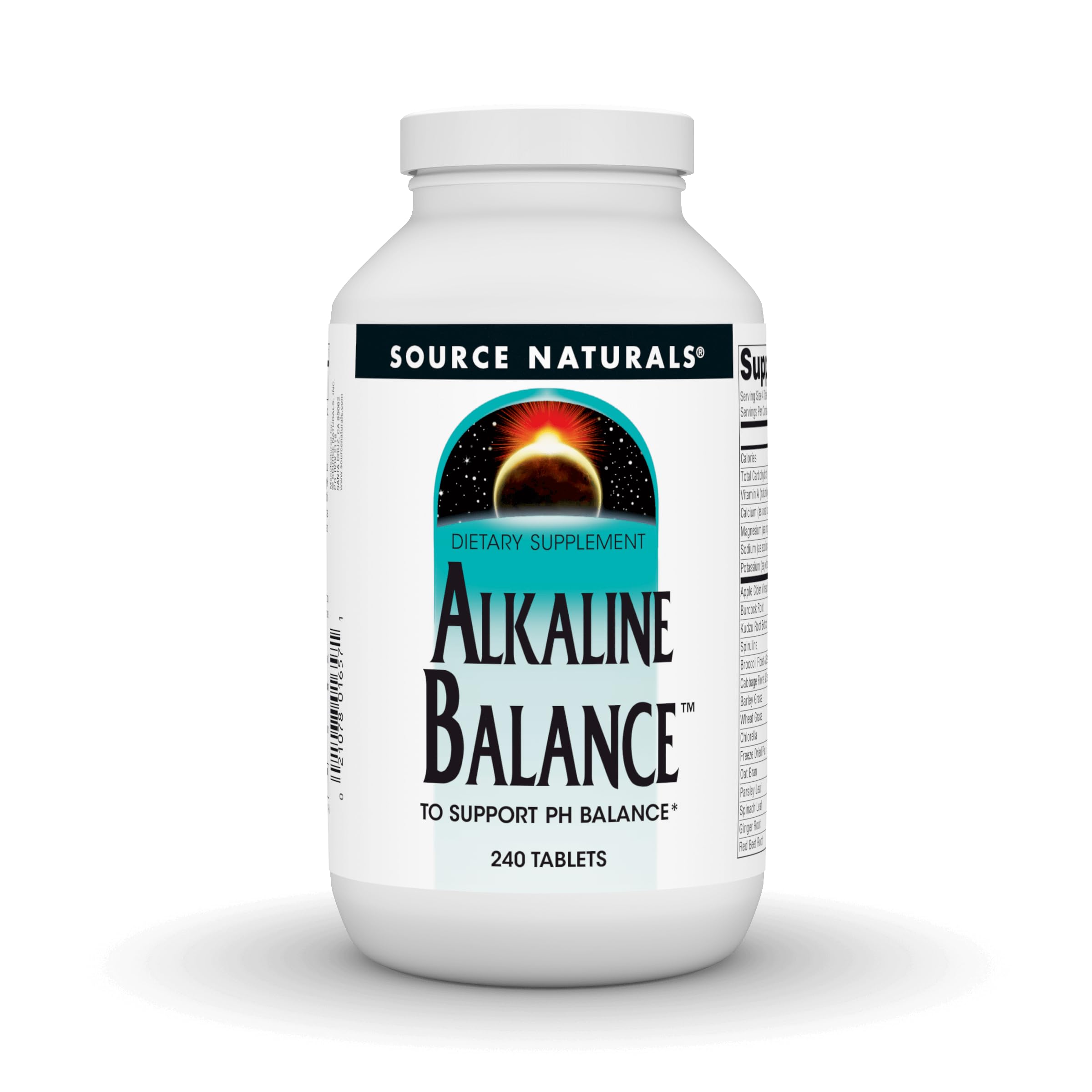 Front view of Source Naturals Alkaline Balance bottle - 240 tablets