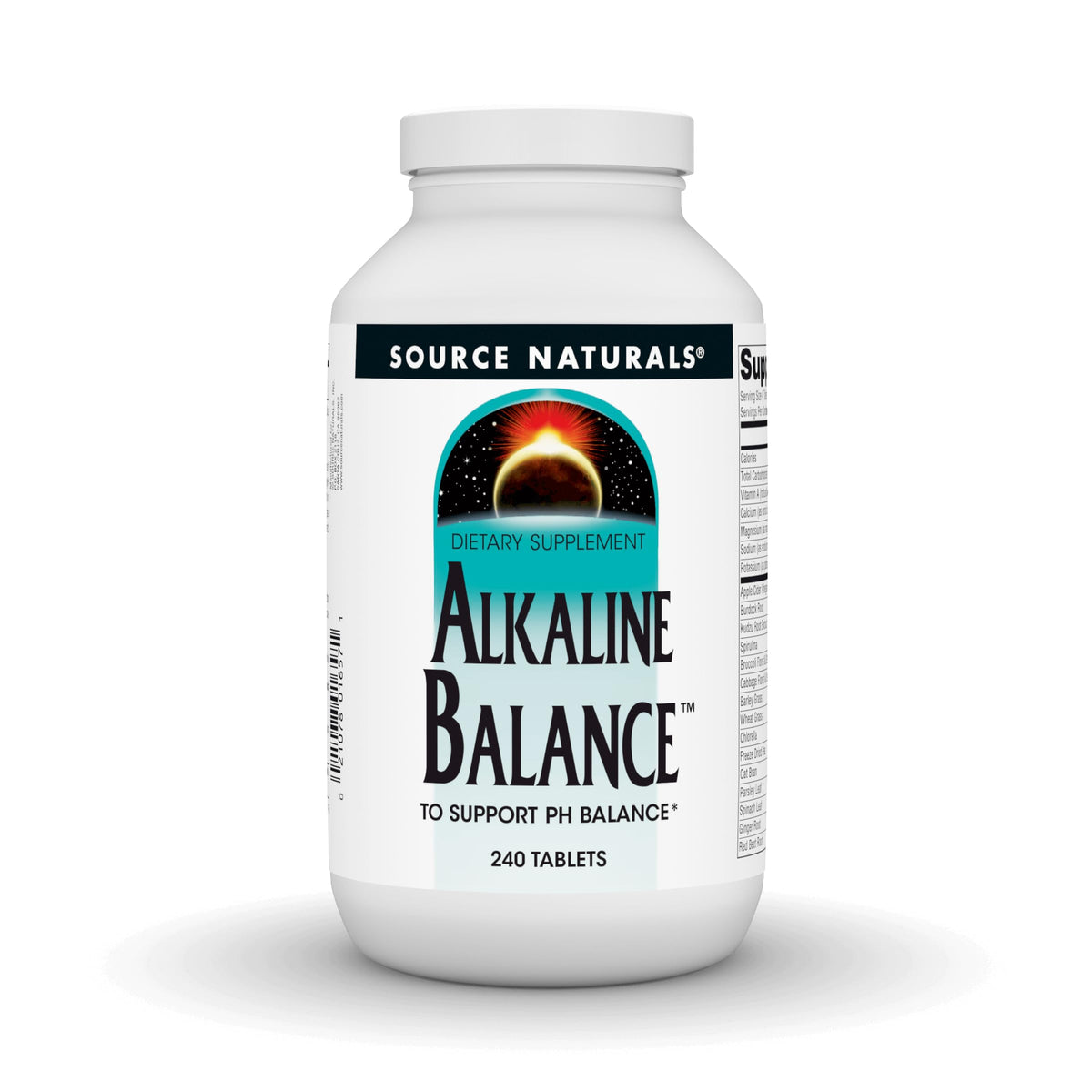 Front view of Source Naturals Alkaline Balance bottle - 240 tablets