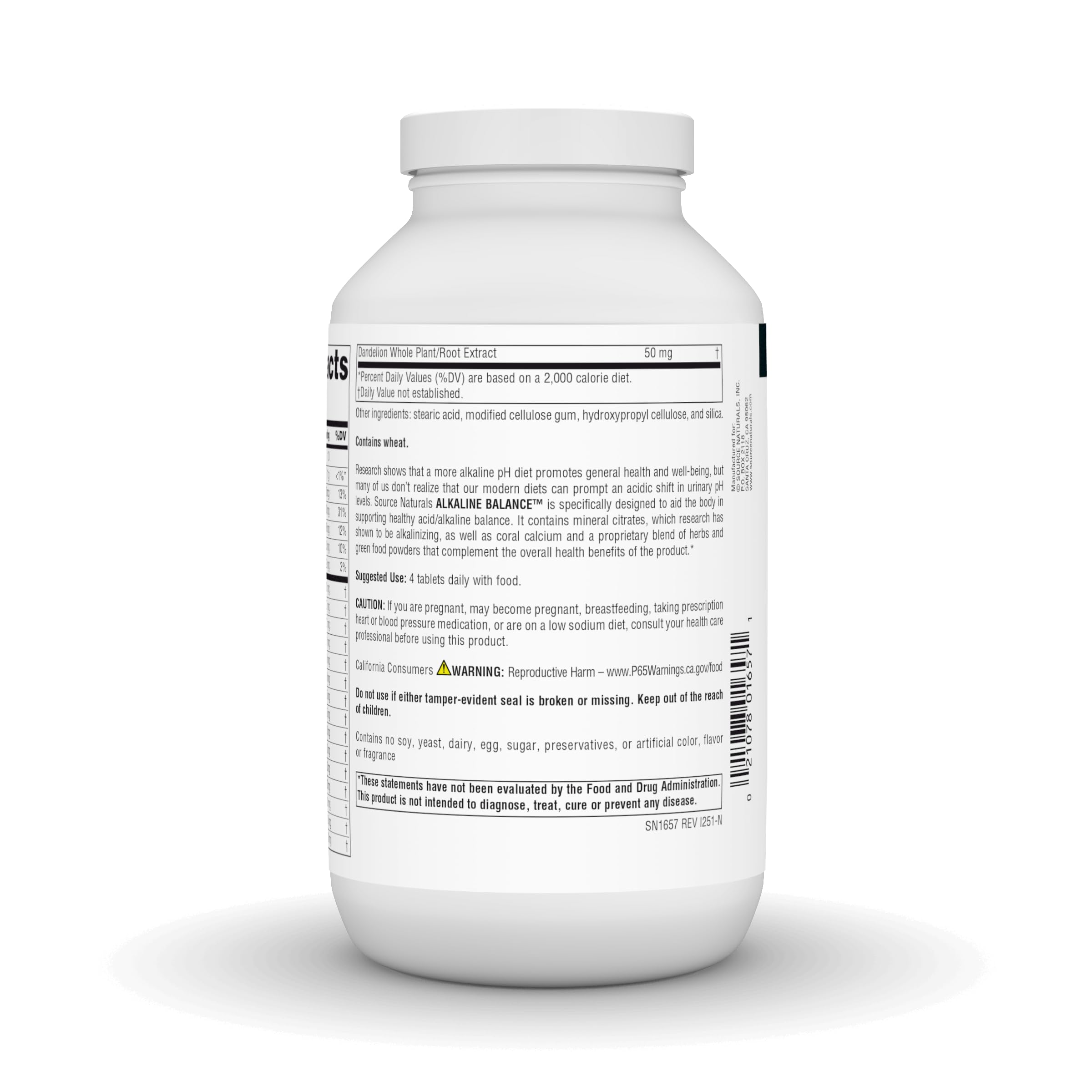 Mineral citrates and coral calcium in Source Naturals Alkaline Balance
