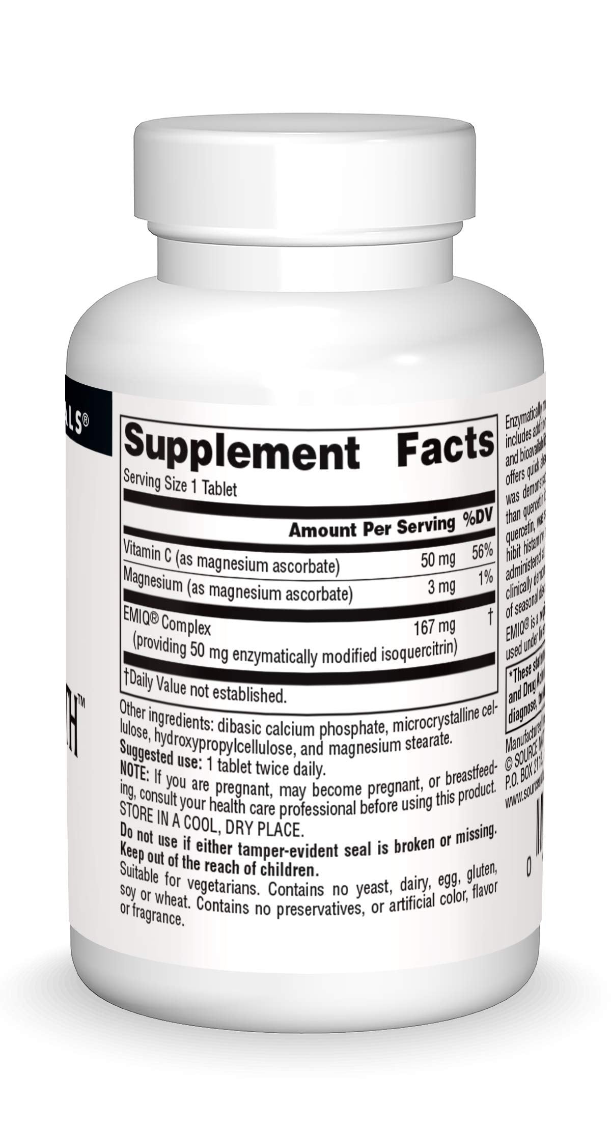 Close-up of ingredients highlighting isoquercitrin/quercetin concept