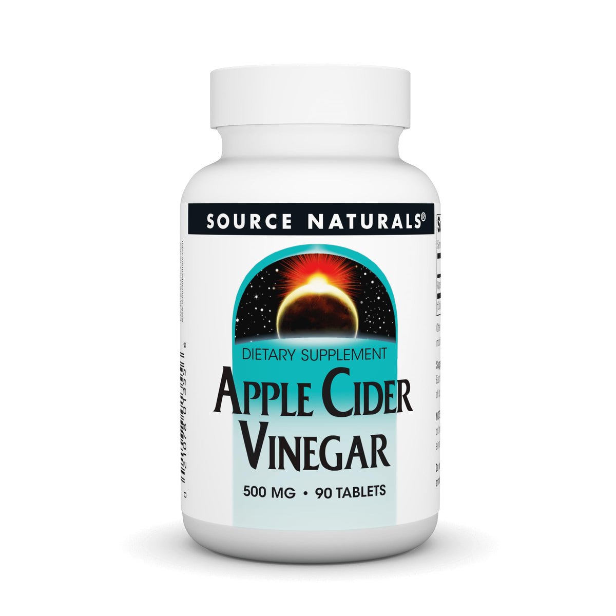 Source Naturals Apple Cider Vinegar 500mg bottle - 90 tablets.