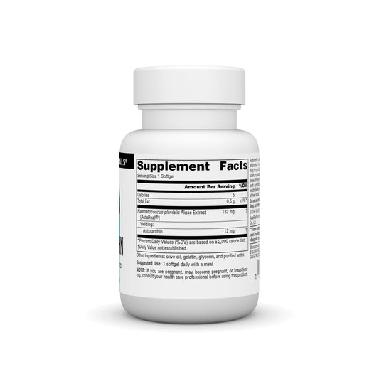 Astaxanthin softgels with label close-up