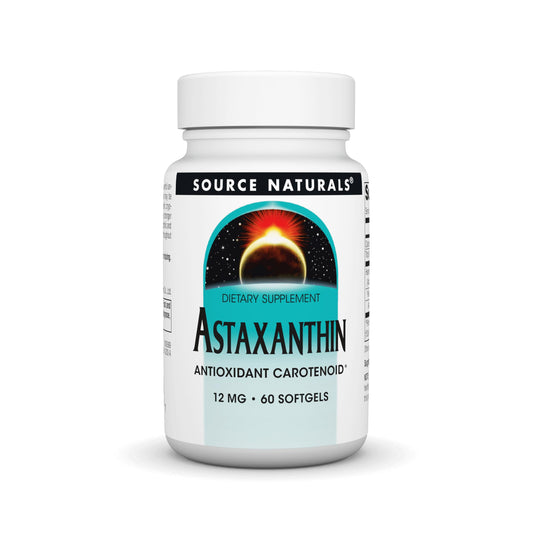 Bottle of Source Naturals Astaxanthin 12mg 60 softgels