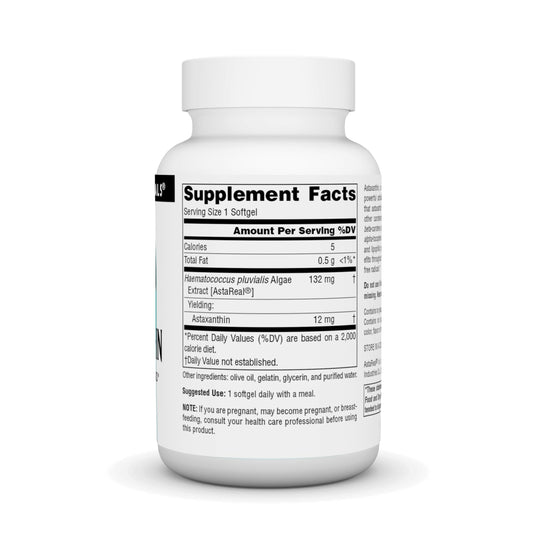 Close-up of Astaxanthin 12mg softgel capsules