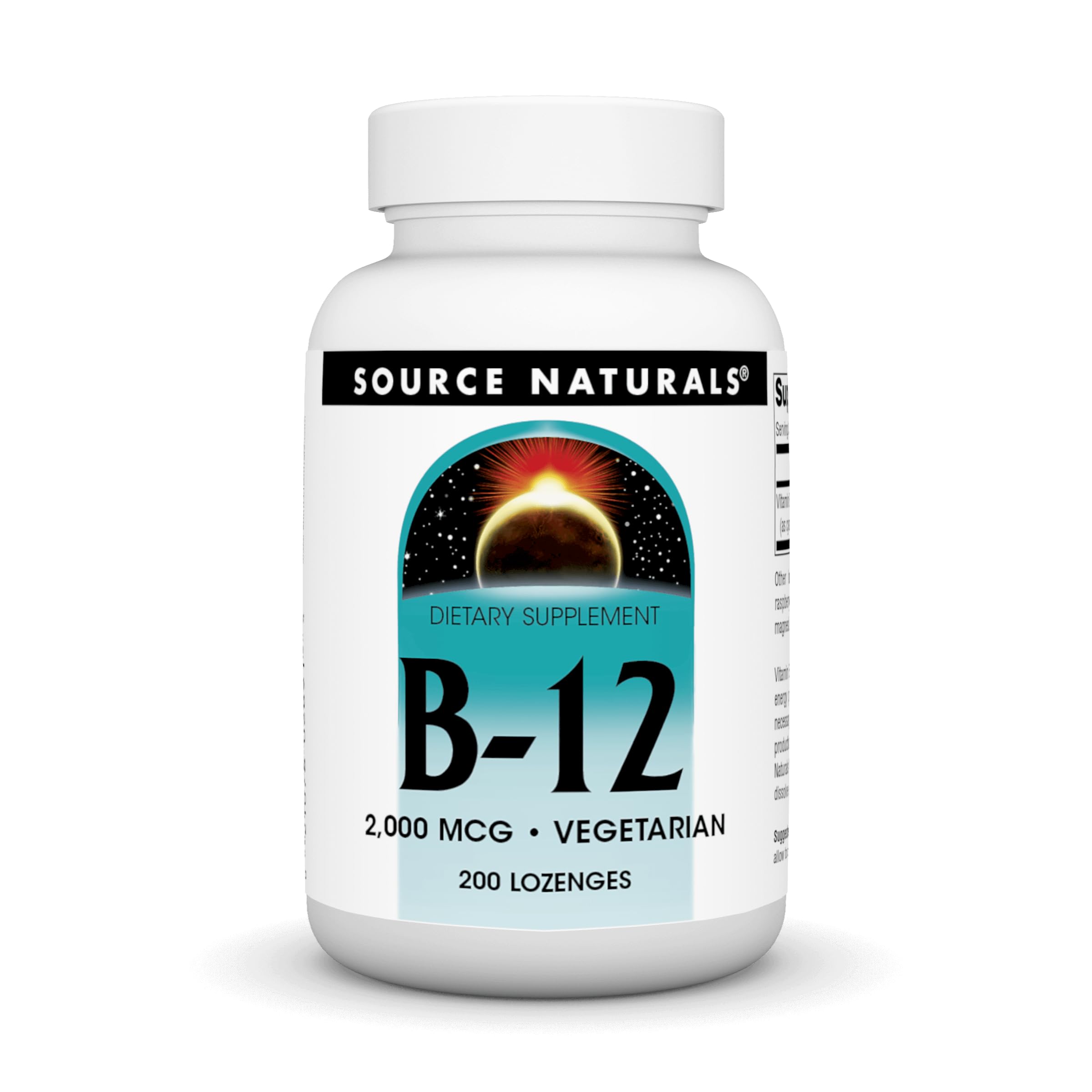 Source Naturals Vitamin B-12 2000 mcg lozenges packaging