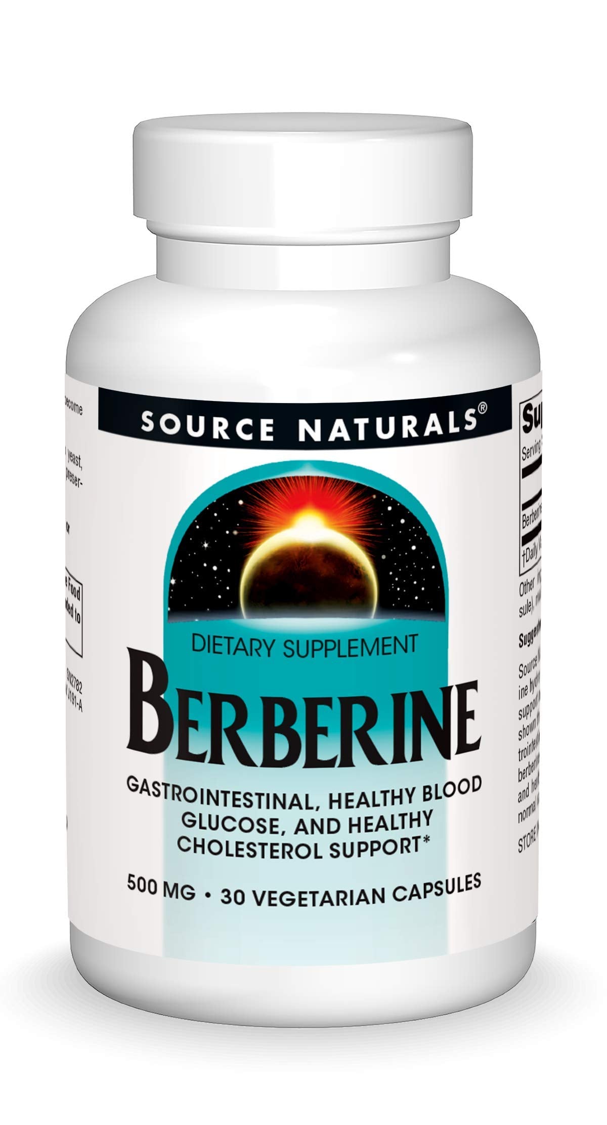Bottle of Source Naturals Berberine 500 mg vegan capsules