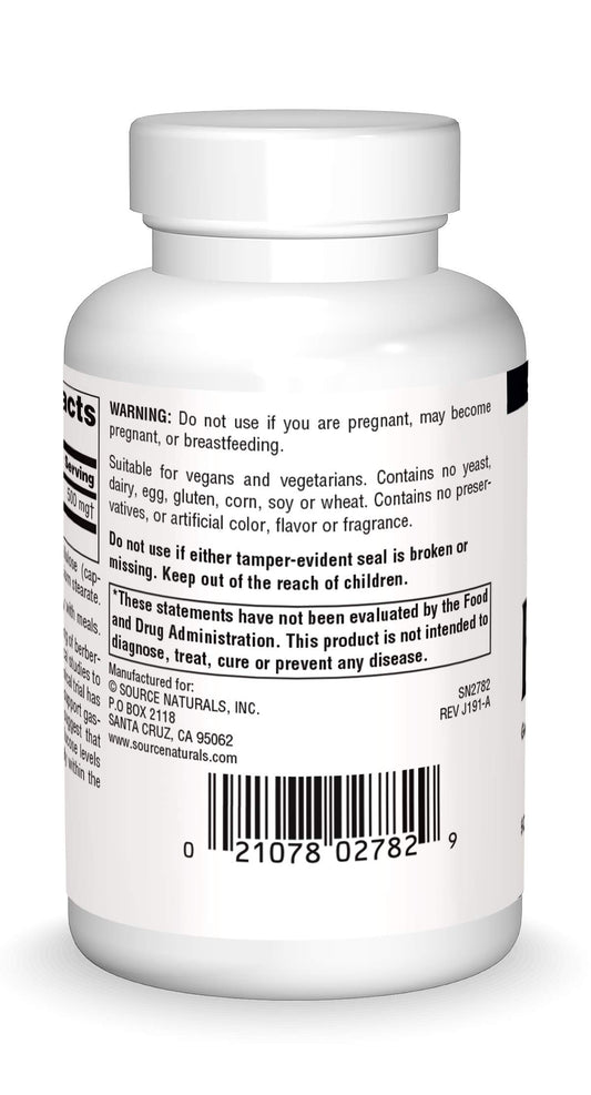 Close-up of berberine hydrochloride label