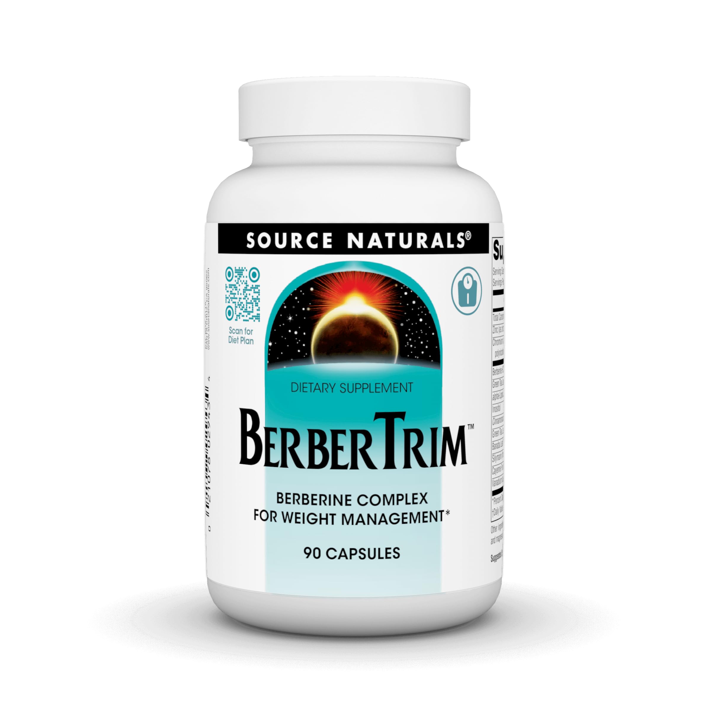 Bottle of Source Naturals BerberTrim Berberine Complex, 90 vegetarian capsules