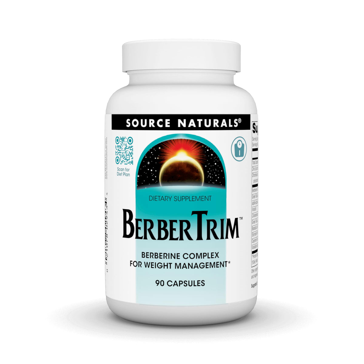 Bottle of Source Naturals BerberTrim Berberine Complex, 90 vegetarian capsules