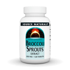 Bottle of Source Naturals broccoli sprouts extract 250 mg, 120 tablets