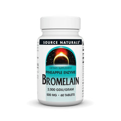 Source Naturals Bromelain bottle with 60 tablets, pineapple enzyme, 2000 GDU/Gram