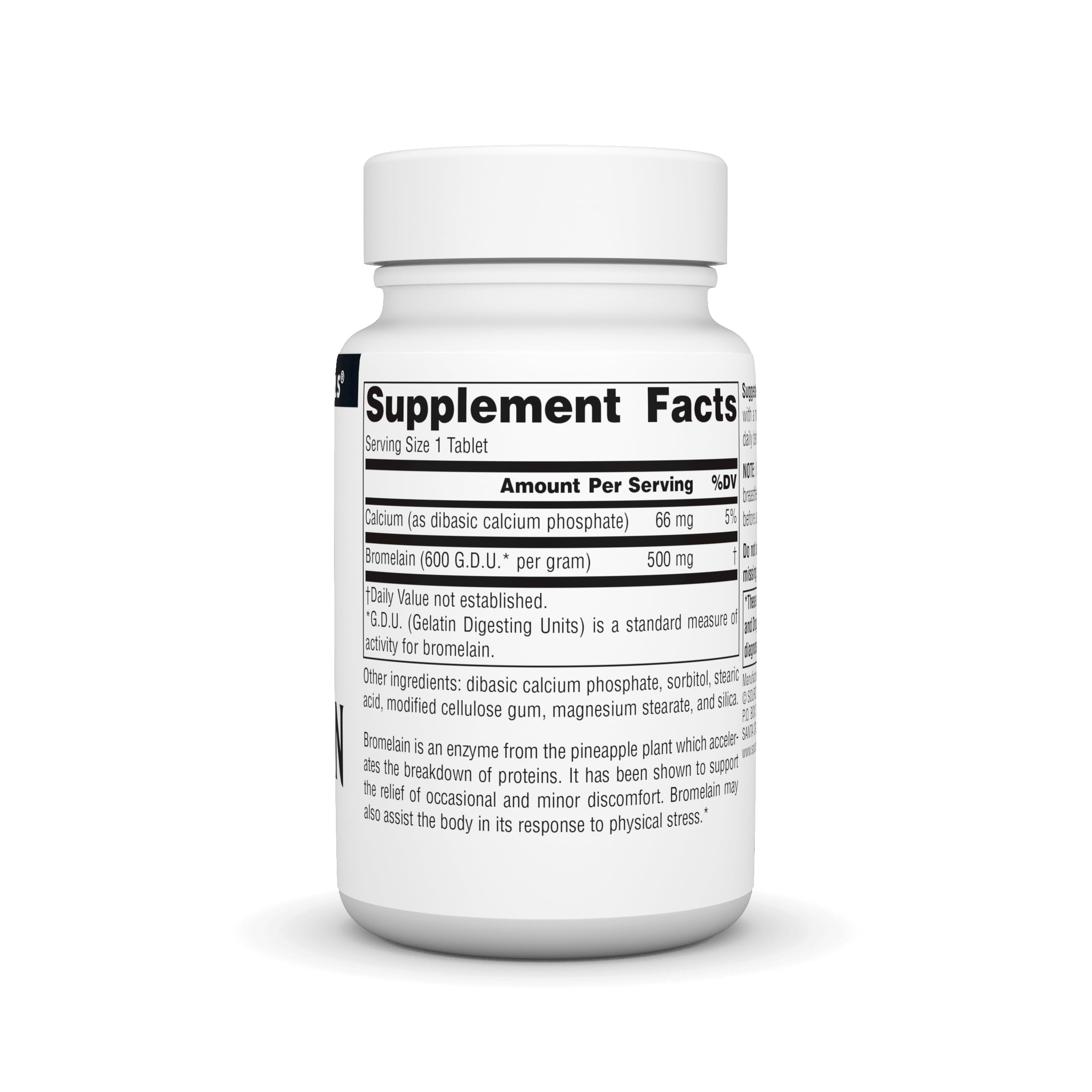 Close-up of Bromelain 500mg 60 tablets bottle