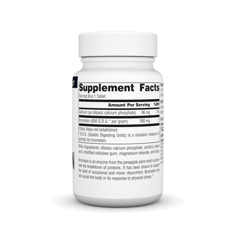 Close-up of Bromelain 500mg 60 tablets bottle