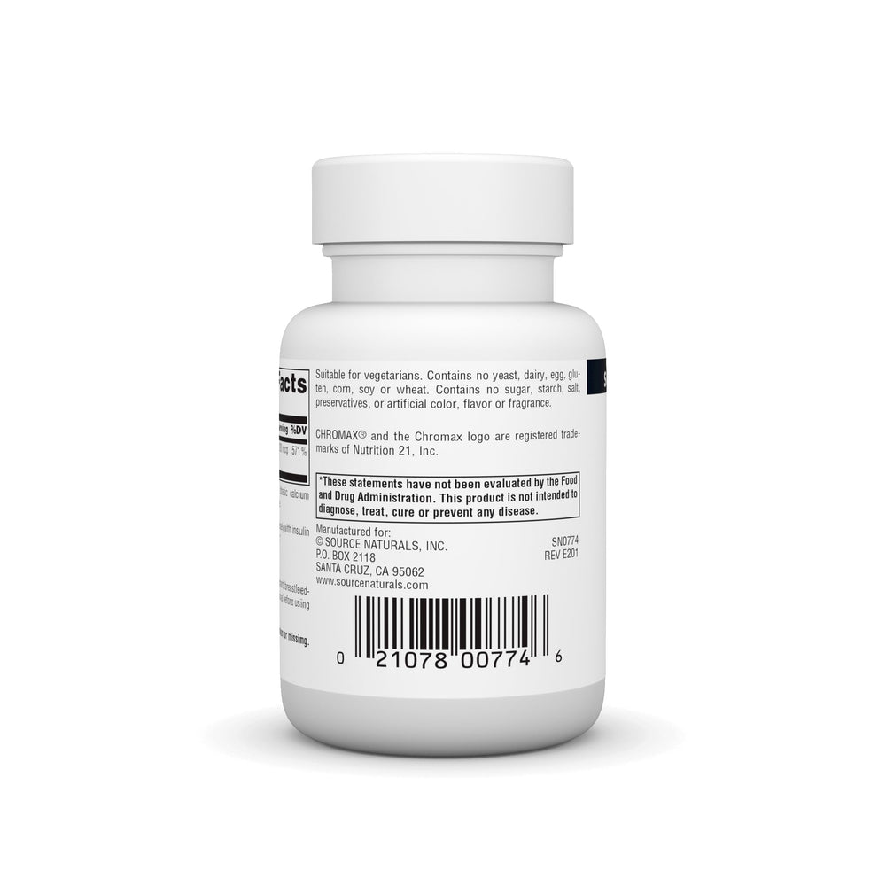 Chromax II Chromium Picolinate label and patent information