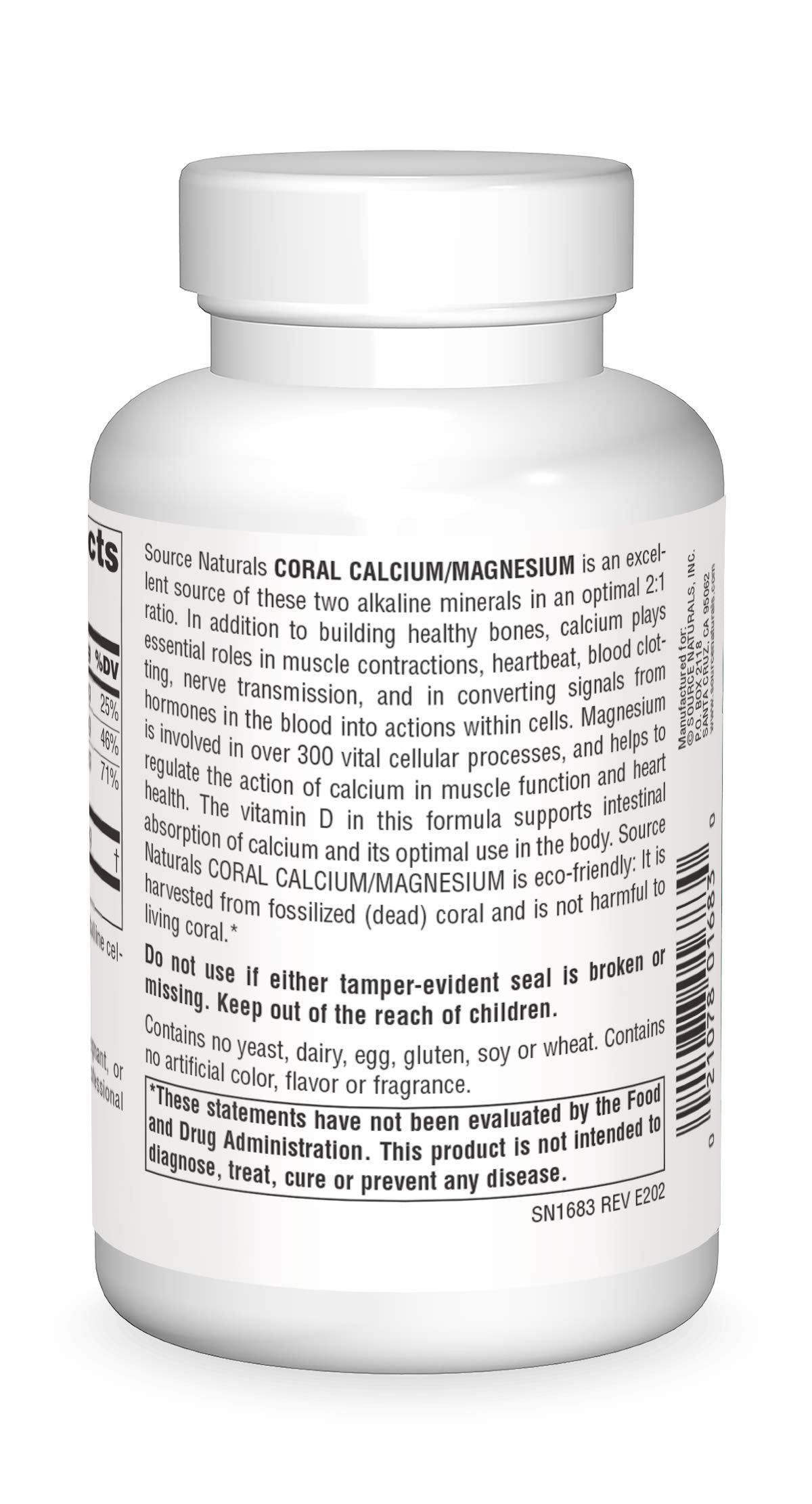 Close-up of coral calcium and magnesium capsules