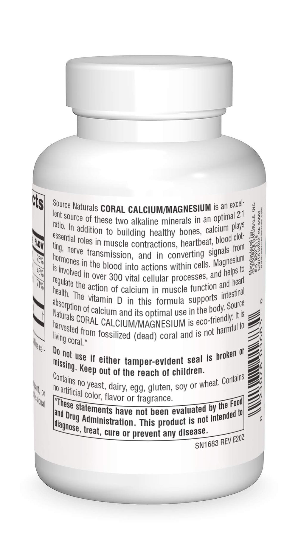 Close-up of coral calcium and magnesium capsules