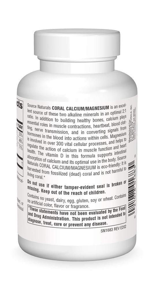 Close-up of coral calcium and magnesium capsules