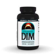 Source Naturals DIM 200 mg bottle with BioPerine – front view